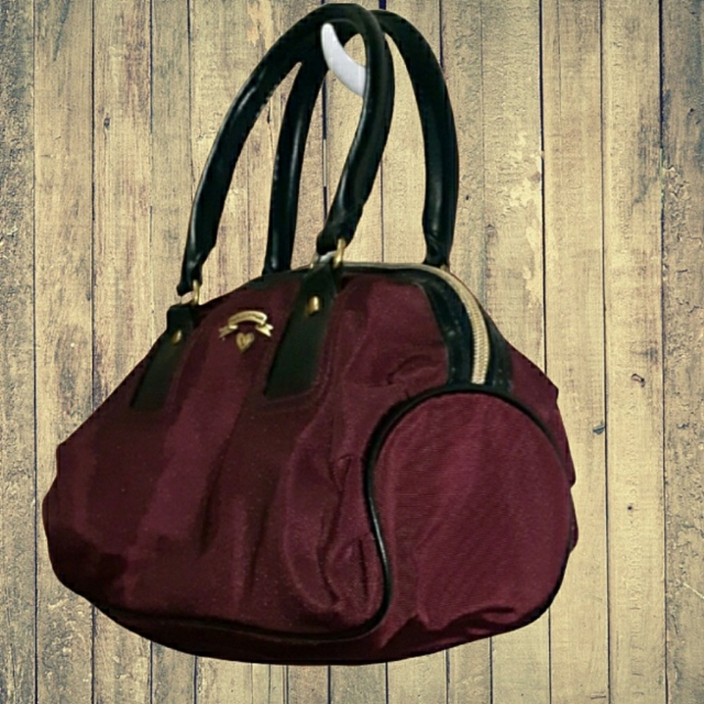 Victoria's Secret Maroon and Black Satchel